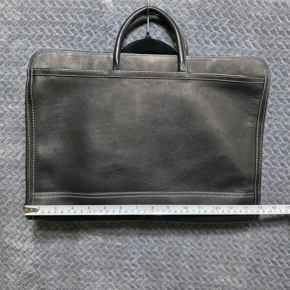 Black Faux Leather Briefcase Messenger Business Bag Carry Handle Shoulder Strap
